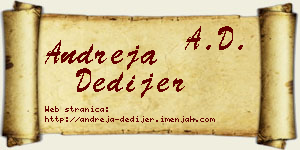 Andreja Dedijer vizit kartica